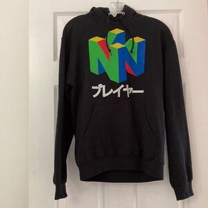 Nintendo Men’s Hoodie, Classic Logo, Black